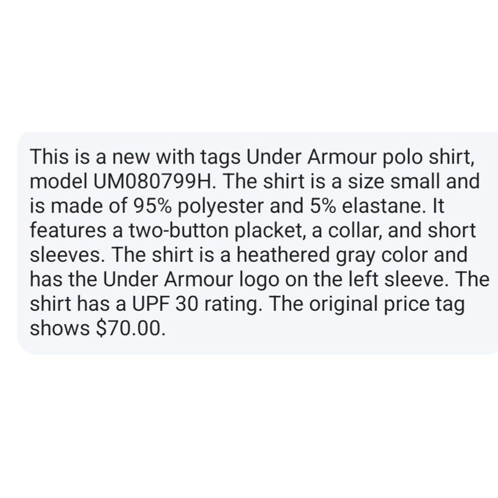 NWT Under Armour Polo Shirt Size S Gray - Picture 7 of 7